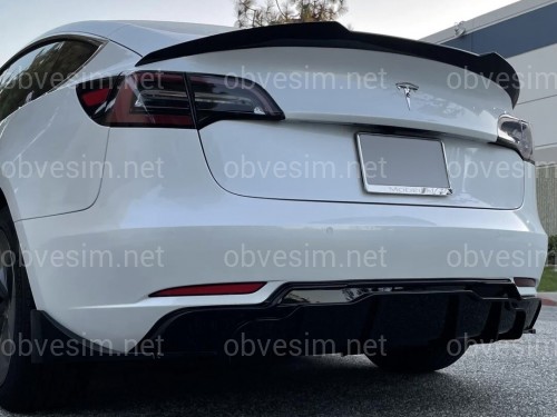 Комплект обвеса Tesla Model 3 2017- ABS пластик, цвет черный глянец
