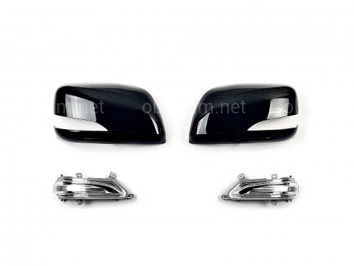 Заменяемые крышки зеркал с поворотами Toyota LC 200 2007-2011 / Lexus LX 570 2008-2011 модель рестайлинг LX 570 2012+ цвет черный