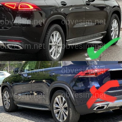 Брызговики Mercedes Benz GLE V167 2019+ С ПОДНОЖКОЙ комплект 4 шт.