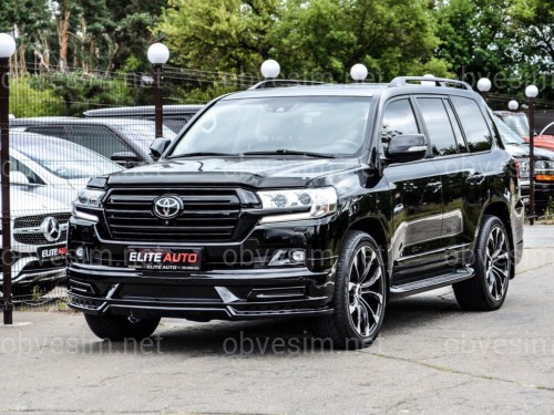 Обвес юбка переднего бампера WALD Toyota Land Cruiser 200 2016-2022 цвет черный
