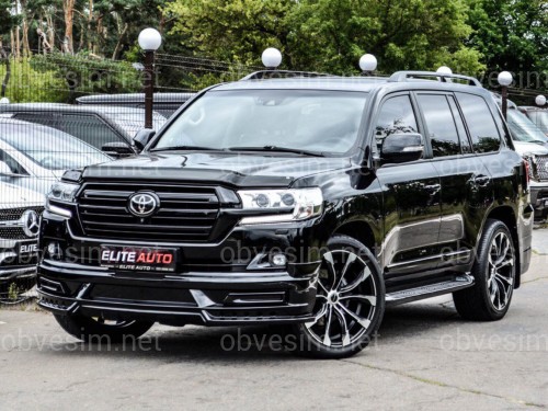 Обвес юбка переднего бампера WALD Toyota Land Cruiser 200 2016-2022 цвет черный