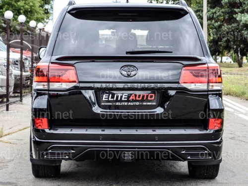 Обвес юбка заднего бампера WALD Toyota Land Cruiser 200 2016-2022 цвет черный