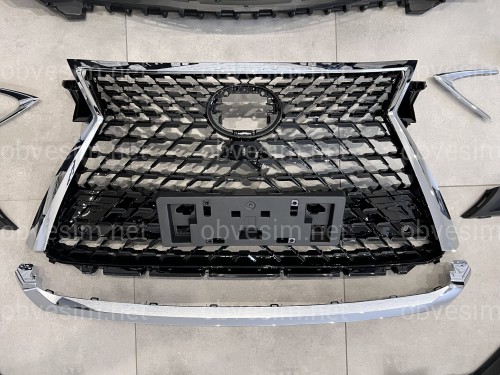 Бампер в сборе с решеткой в стиле 2020+ для Lexus RX 2015-2019