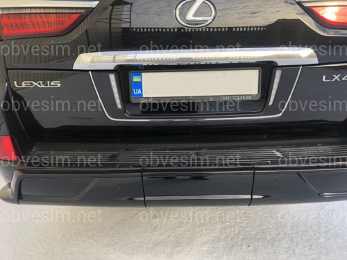 Обвес юбка заднего TRD бампера Lexus LX 570 2015-2021 цвет черный