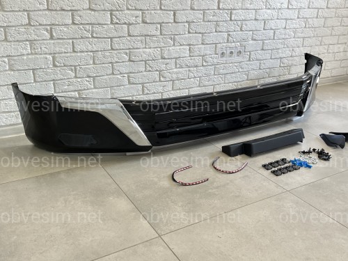 Обвес юбка переднего бампера Executive Lounge Toyota Land Cruiser 200 стиль 2021 цвет черный