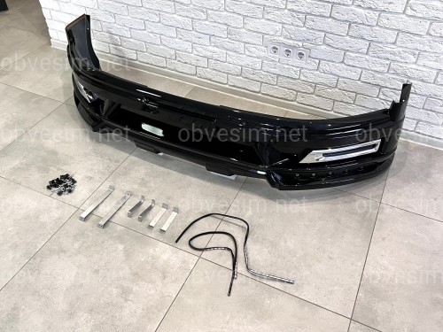 Обвес юбка переднего бампера WALD Toyota Land Cruiser 200 2016-2022 цвет черный