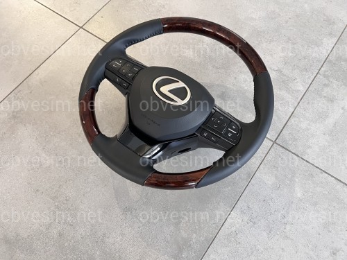 Руль в сборе черный с деревом Lexus LX 570 / GX 460