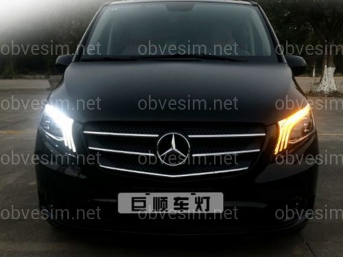 Full led фары стиль Maybach Mercedes Benz W447 Vito / V-class / Metris (левая+ правая) комплектные с блоками