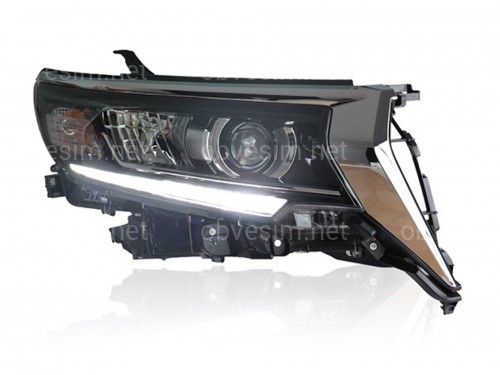 Фары Full Led Toyota Land Cruiser Prado 150 рестайлинг 2018+ (левая+правая) взамен галогена, в комплекте с ресницами