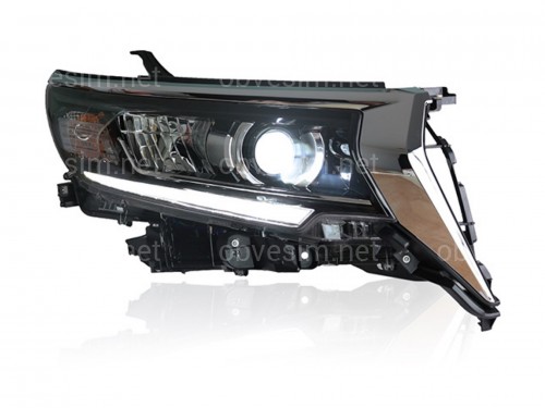 Фары Full Led Toyota Land Cruiser Prado 150 рестайлинг 2018+ (левая+правая) взамен галогена, в комплекте с ресницами