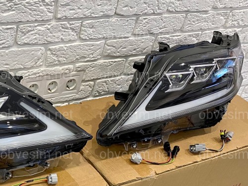 Фары Full LED 3 линзы Lexus RX 350 / 450H 2012-2015 в стиле рестайлинг 2020