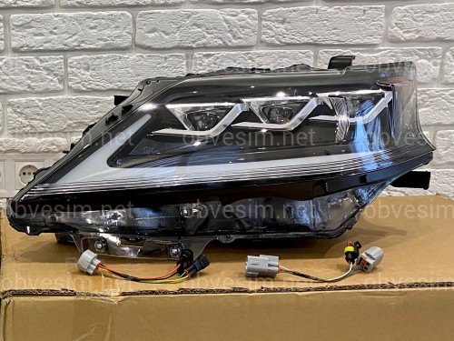 Фары Full LED 3 линзы Lexus RX 350 / 450H 2012-2015 в стиле рестайлинг 2020