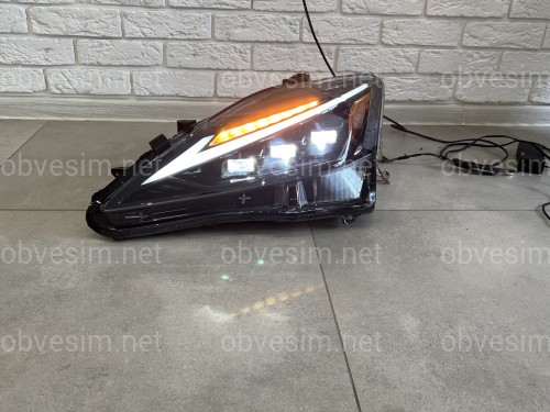 Фары Full LED 3 линзы в стиле 2021+ для Lexus IS 2005-2012