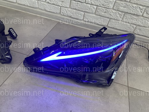 Фары Full LED 3 линзы в стиле 2021+ для Lexus IS 2005-2012