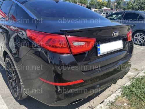 Спойлер лип Kia Optima 2014-2015 ABS пластик, цвет черный глянец