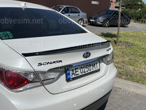 Спойлер лип Hyundai Sonata YF 2010-2015 ABS пластик, цвет черный глянец