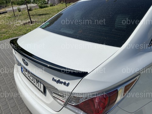 Спойлер лип Hyundai Sonata YF 2010-2015 ABS пластик, цвет черный глянец