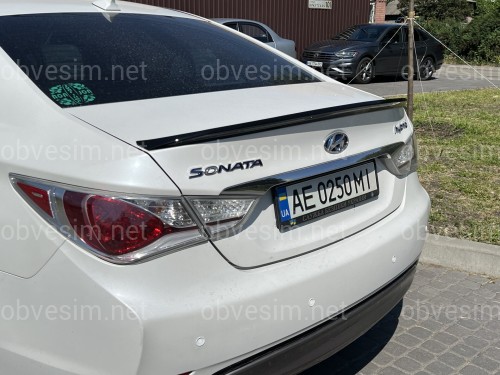 Спойлер лип Hyundai Sonata YF 2010-2015 ABS пластик, цвет черный глянец