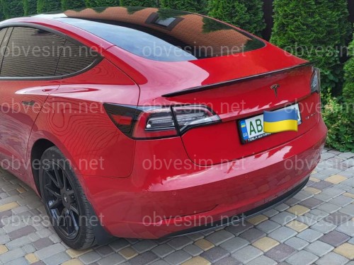 Спойлер лип багажника Tesla model 3 2017- ABS пластик, цвет черный глянец