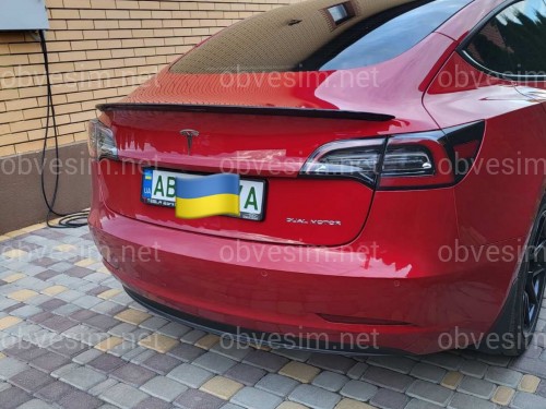 Спойлер лип багажника Tesla model 3 2017- ABS пластик, цвет черный глянец