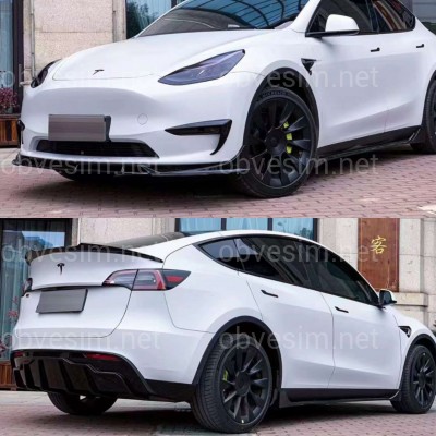 Комплект обвеса Tesla Model Y 2020- ABS пластик, цвет черный глянец