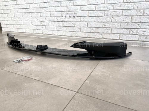 Юбка переднего бампера юбка M performance BMW 3 series F30 F31 2012-2018 абс пластик, черный глянец
