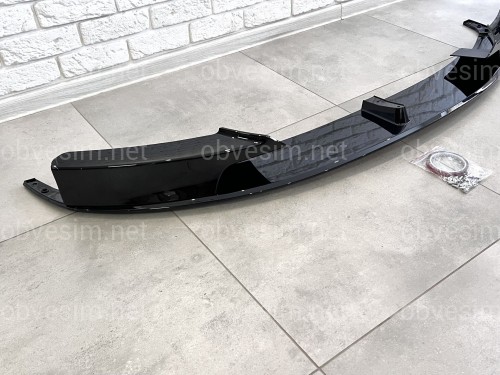 Юбка переднего бампера юбка M performance BMW 3 series F30 F31 2012-2018 абс пластик, черный глянец