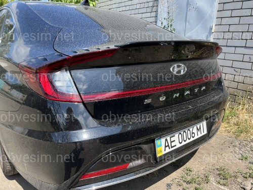 Спойлер лип Hyundai Sonata DN 2020-  ABS пластик, цвет черный глянец