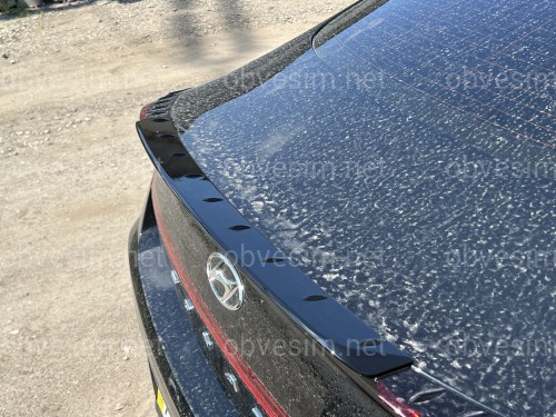 Спойлер лип Hyundai Sonata DN 2020-  ABS пластик, цвет черный глянец