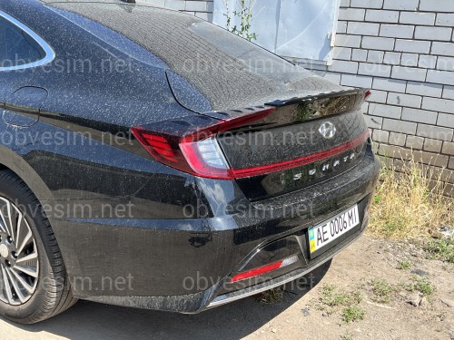 Спойлер лип Hyundai Sonata DN 2020-  ABS пластик, цвет черный глянец