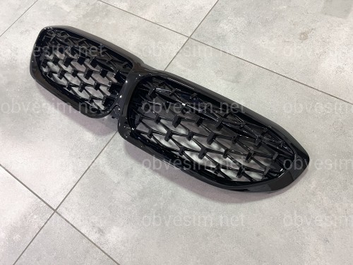 Решетка радиатора Diamond black BMW 3 Series G20 G21 2019-2022 черный глянец