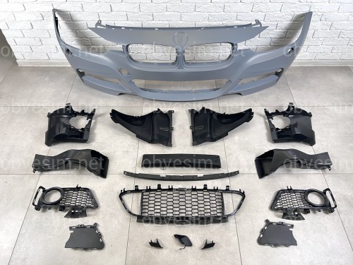 Передний бампер M Paket  BMW 3 Series F30 F31 2012-2018 (под омыватели / без отверстий под парктроники)
