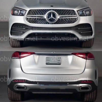 Обвес AMG Line Mercedes GLE V167 2019-2022  (решетка, передний / задний бампера)