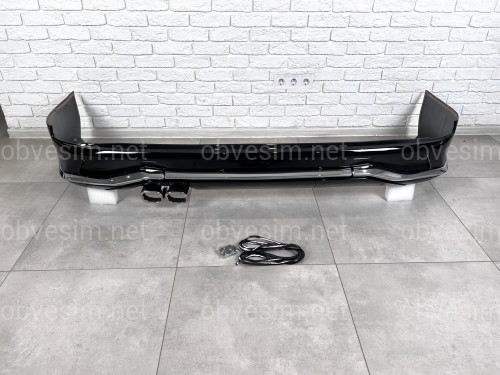 Обвес юбка заднего бампера Lexus LX 570 2015-2022 цвет черный 202