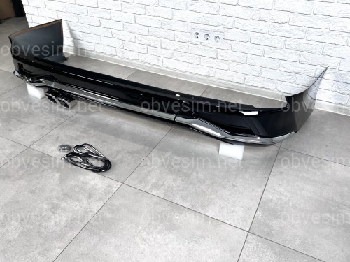 Обвес юбка заднего бампера Lexus LX 570 2015-2022 цвет черный 202