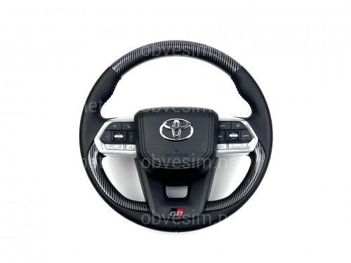 Руль в сборе под карбон Toyota Land Cruiser 200 / Prado 150 в стиле LC 300 GR