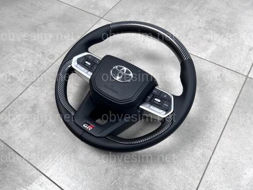 Руль в сборе под карбон Toyota Land Cruiser 200 / Prado 150 в стиле LC 300 GR