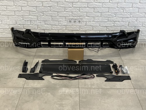 Юбка переднего бампера TRD Toyota Land Cruiser Prado 150 2017+ цвет черный