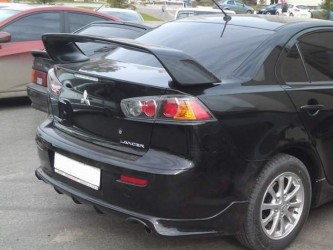 Спойлер на багажник EVO Lancer X 2007-2015 ABS пластик, цвет черный глянец