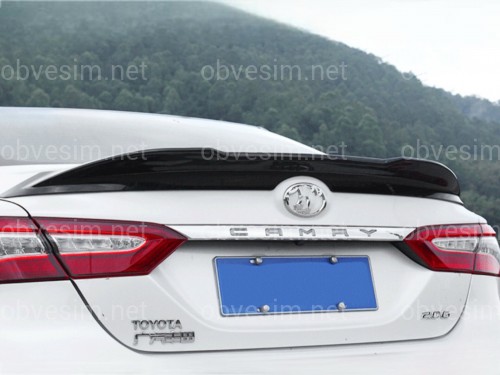 Спойлер лип багажника TRD Toyota Camry 70 2018- ABS пластик, цвет черный глянец