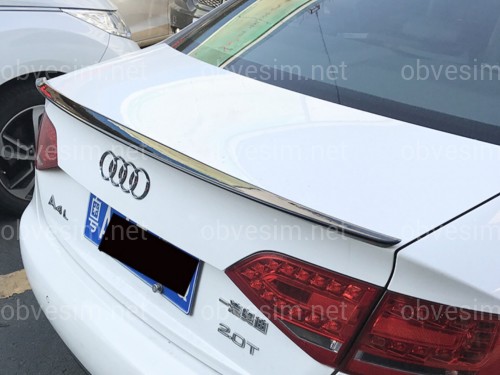 Спойлер лип на багажник Audi A4 B8 2008-2015 ABS пластик, цвет черный глянец