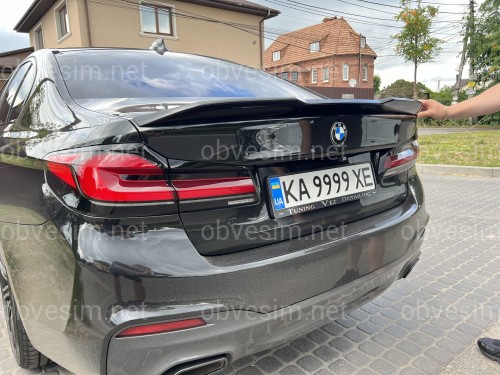 Спойлер лип Competition Style BMW 5 series G30 2017- ABS пластик, черный глянец