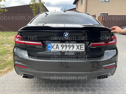 Спойлер лип Competition Style BMW 5 series G30 2017- ABS пластик, черный глянец