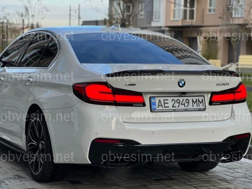 Диффузор накладка заднего бампера M-Performance BMW 5 series G30 2017- черный глянец