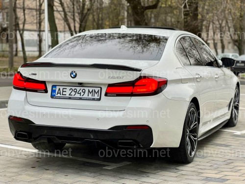 Диффузор накладка заднего бампера M-Performance BMW 5 series G30 2017- черный глянец