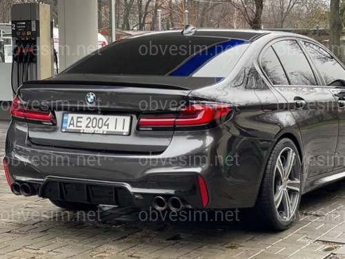 Диффузор накладка заднего бампера M5 style F90 для BMW 5 series G30 2017- К БАМПЕРУ М ПАКЕТ, черный глянец