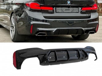 Диффузор накладка заднего бампера M5 style F90 для BMW 5 series G30 2017- К БАМПЕРУ М ПАКЕТ, черный глянец