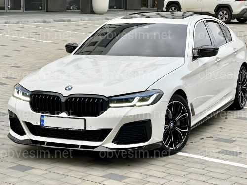 Юбка накладка переднего бампера M Perfomance BMW 5 series G30 G31 LCI 2020-2024 ABS пластик, черный глянец
