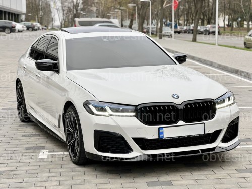 Юбка накладка переднего бампера M Perfomance BMW 5 series G30 G31 LCI 2020-2024 ABS пластик, черный глянец