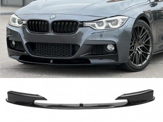 Юбка переднего бампера юбка M performance BMW 3 series F30 F31 2012-2018 абс пластик, черный глянец 